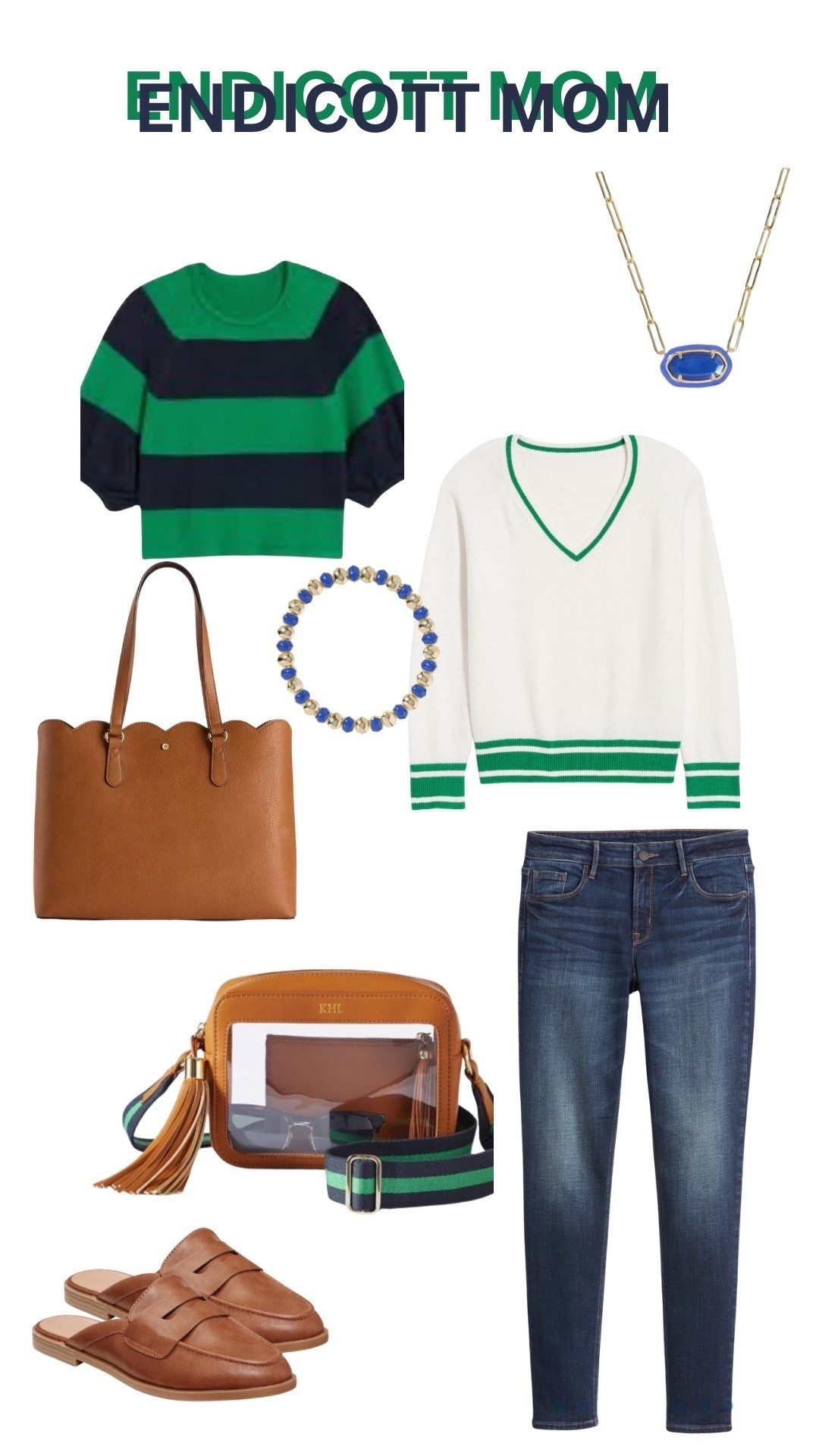 Love these color combos perfect for game day where for my daughters college colors.  💙 💚 

#endicott college

#LTKStyleTip #LTKFindsUnder50 #LTKSeasonal