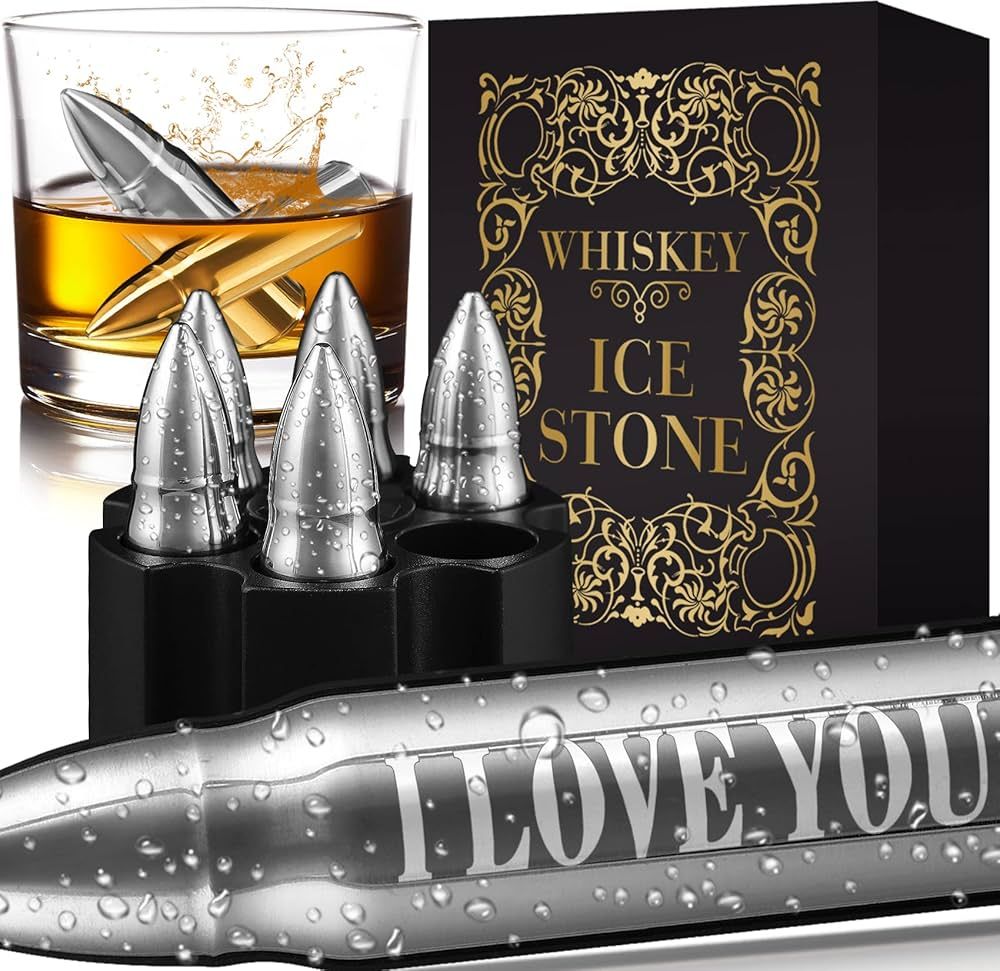 Valentines Day Love Gifts for Him Boyfriend Husband, I Love You Whiskey Stones, Anniversary Birth... | Amazon (US)