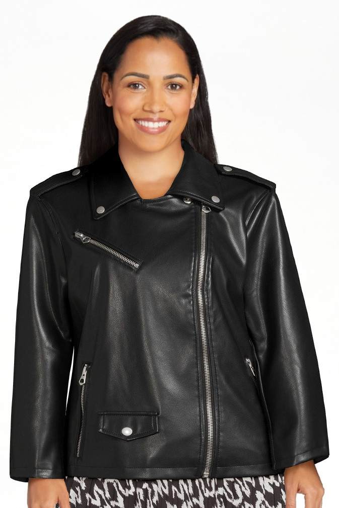 Scoop Women's Faux Leather Moto Jacket | Walmart (US)