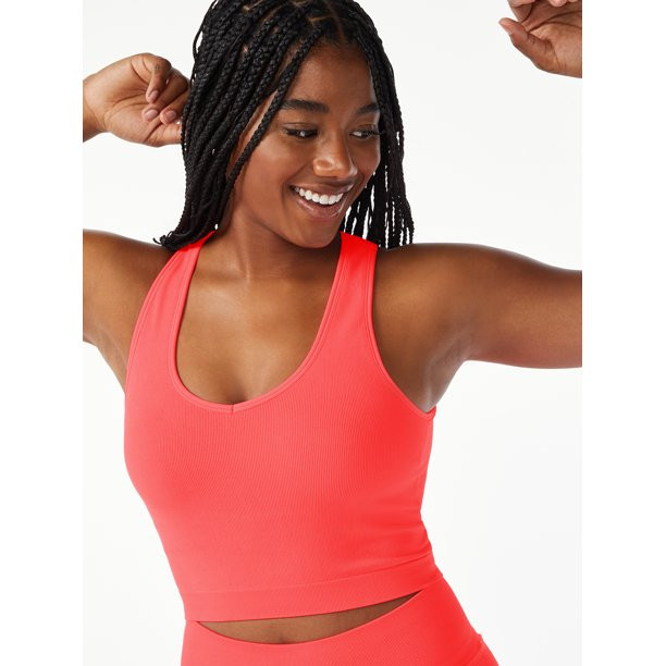 Love & Sports Women's Seamless V-Crop Tank Top - Walmart.com | Walmart (US)