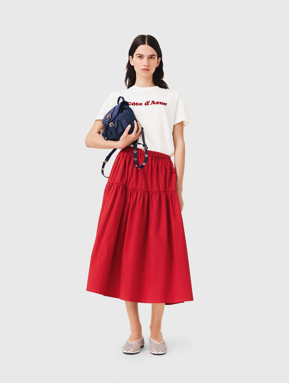T-shirt with embroidery White for Women | Maje | Maje US