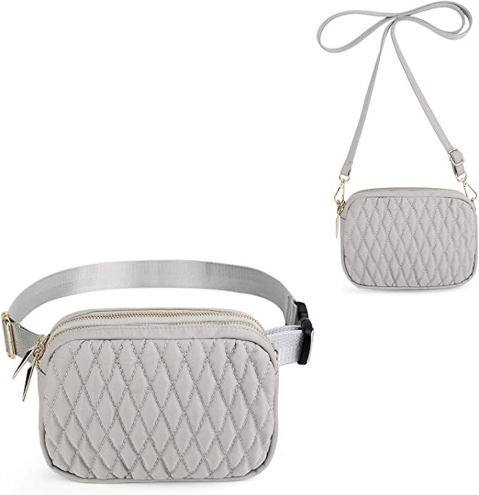 UTO Quilted Belt Bag for Women Fanny Waist Pack Fashion Designer Travel Crossbody Chest Shoulder ... | Amazon (US)