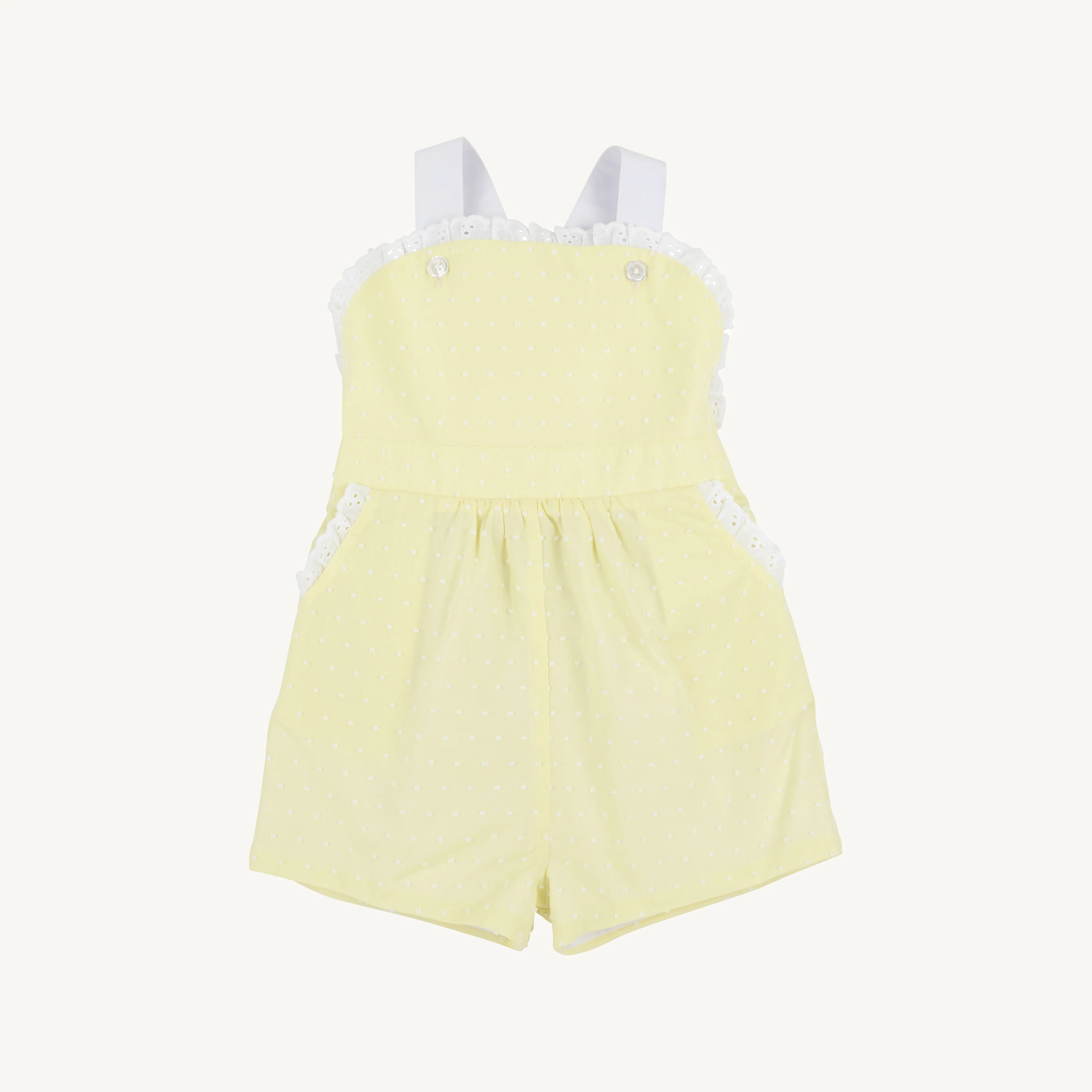 Ruthie Romper - York Yellow & Worth Avenue White Dallas Dot | The Beaufort Bonnet Company
