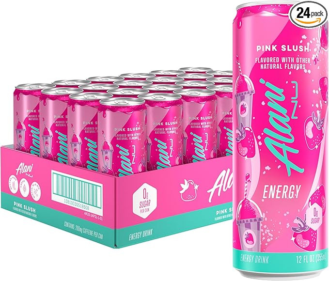 Alani Nu PINK SLUSH, Sugar Free, Low Calorie Energy Drinks, 200mg Caffeine, Biotin, B Vitamins, Z... | Amazon (US)