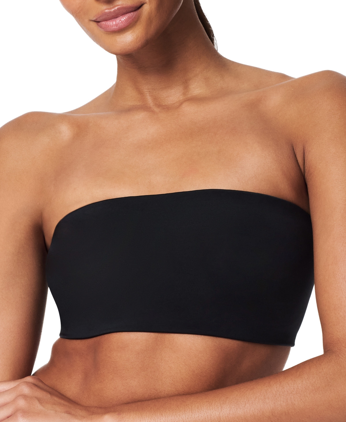 Spanx Women's Pull-On Smoothing Bandeau Bra 30112R - Very Black | Macy's