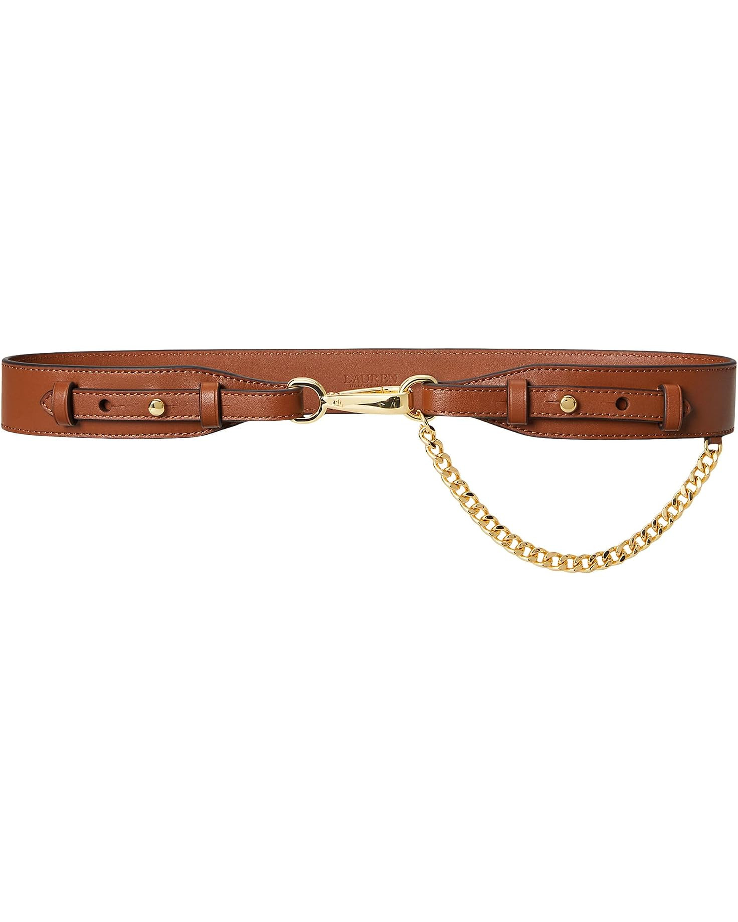 Chain-Trim Leather Dog-Clip Belt | Zappos