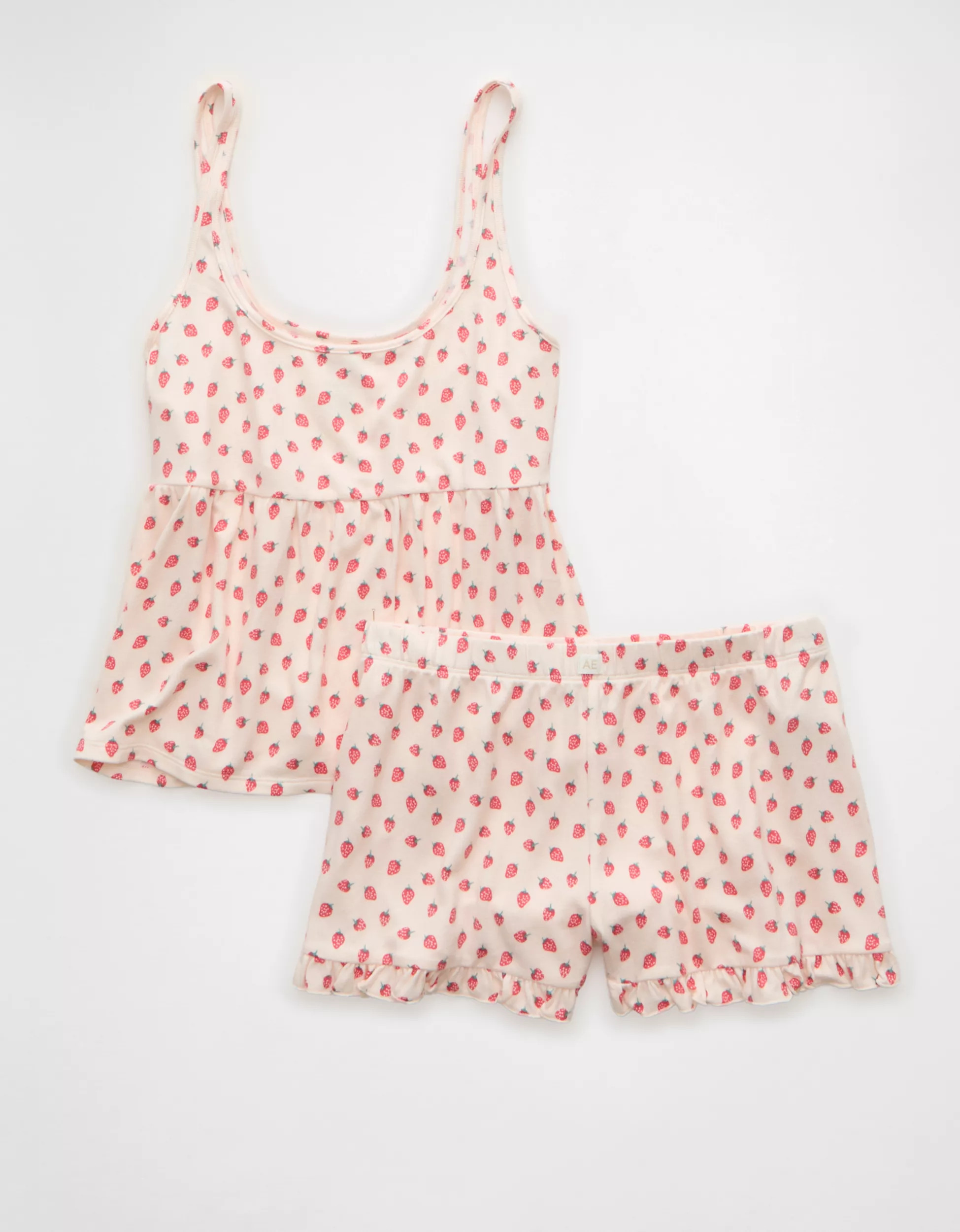 AE Luxe Plush Ruffled PJ Set | American Eagle Outfitters (US & CA)