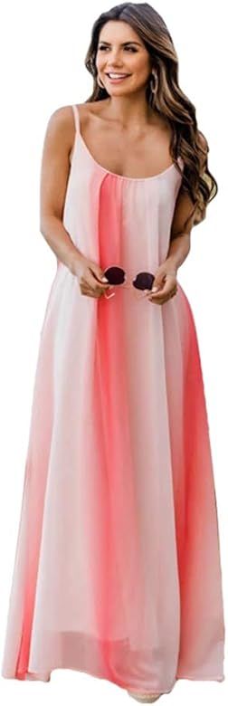 Cichic Women Dresses Plus Bohemian Dress Party Dress Casual Loose Sleeveless Long Maxi Dress S-2XL | Amazon (US)