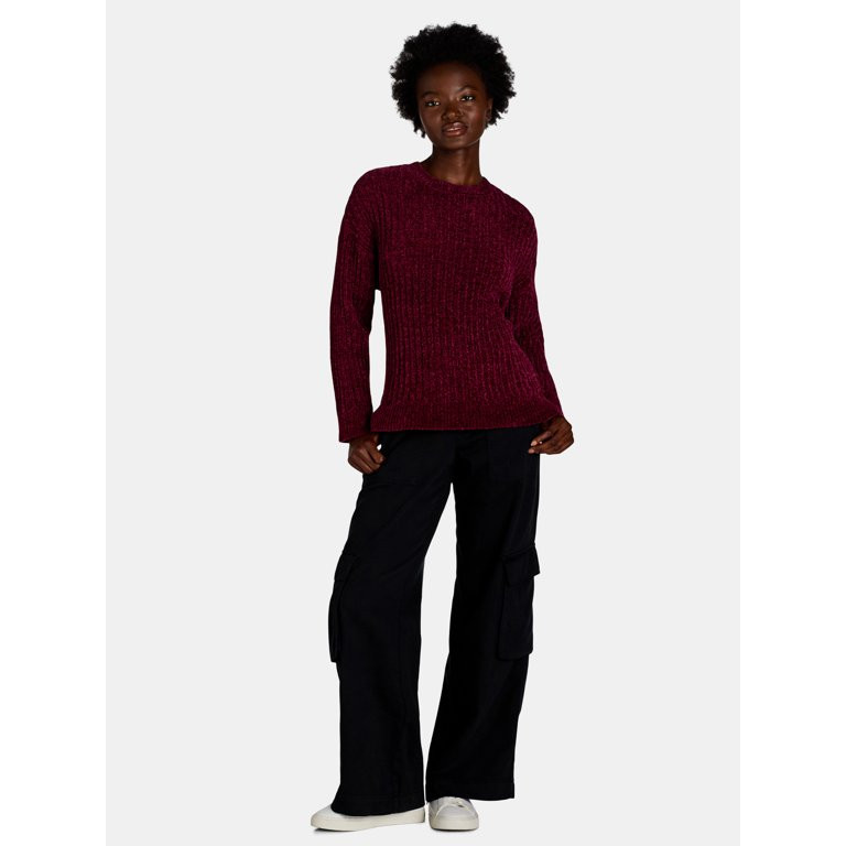 Time and Tru Women's and Women’s Plus Chenille Crewneck Sweater, Midweight, Sizes XS-4X | Walmart (US)