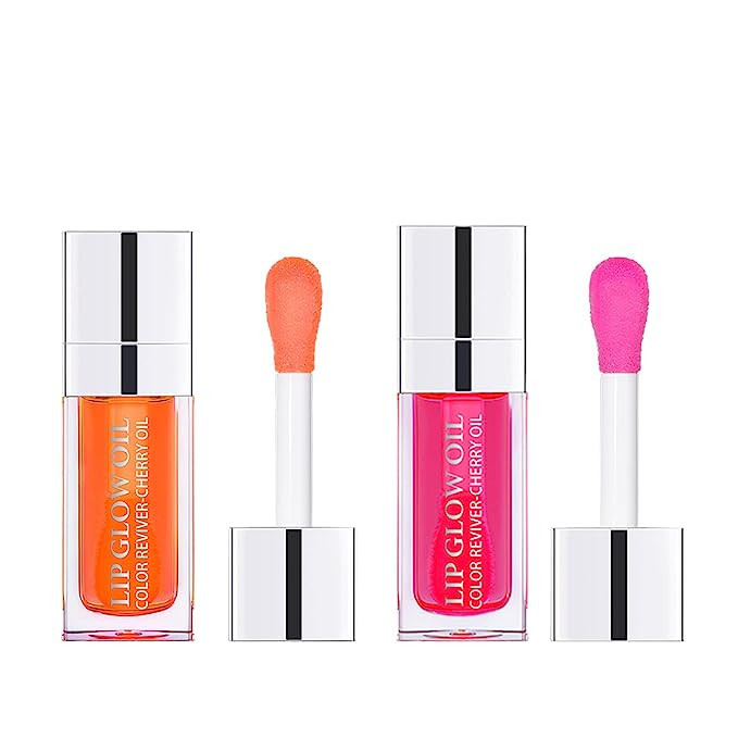 WALULAN 2pcs Moisturizing Lip Glow Oil, Glossy Clear Anti-Crack Lip Hydrating Lip Gloss Wet Long ... | Amazon (US)