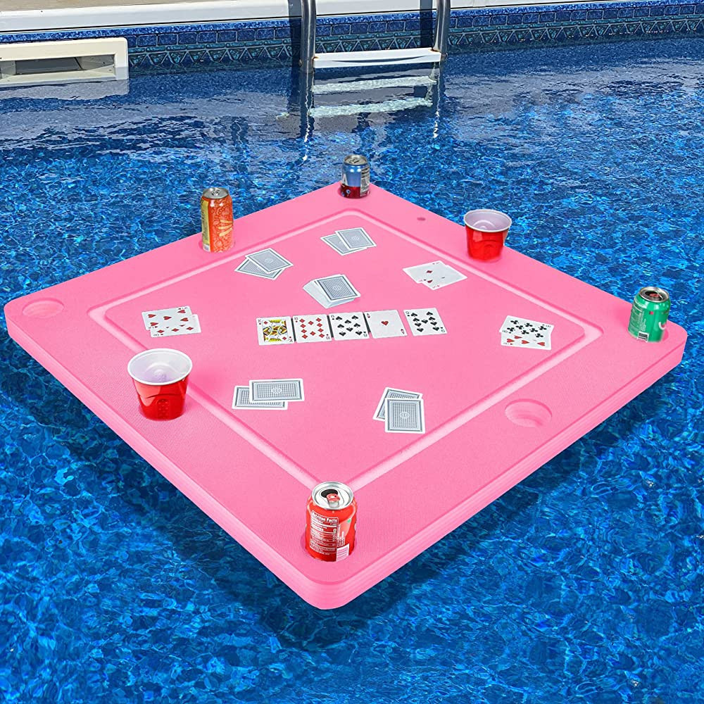 Polar Whale Pink Color Floating Game or Card Table Tray for Pool or Beach Party Float Lounge | Amazon (US)