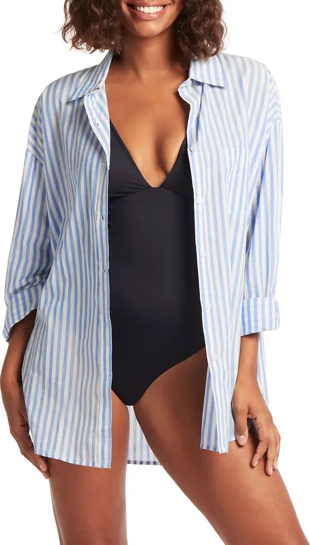 Sails Beach Stripe Cover-Up Tunic | Nordstrom