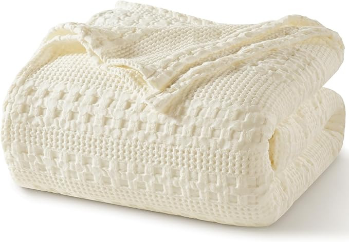 PHF 100% Cotton Waffle Weave Blanket Queen Size for Bed, Soft Lightweight & Breathable, All-Seaso... | Amazon (US)