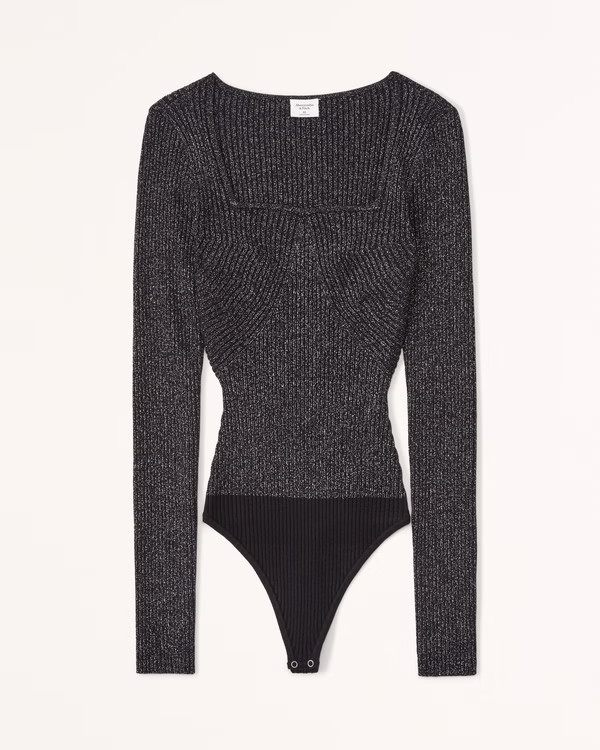 Women's Squareneck Sweater Bodysuit | Women's Tops | Abercrombie.com | Abercrombie & Fitch (US)