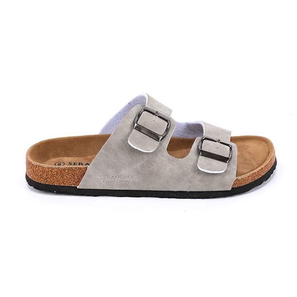 Seranoma Women's Comfort Double Buckle Indoor/Outdoor Cork Sandal  Classic Comfortable Slide  Adj... | Walmart (US)