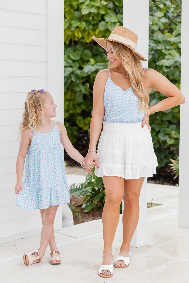 By the Coast in Ditzy Daisy Floral Tank | Pink Lily