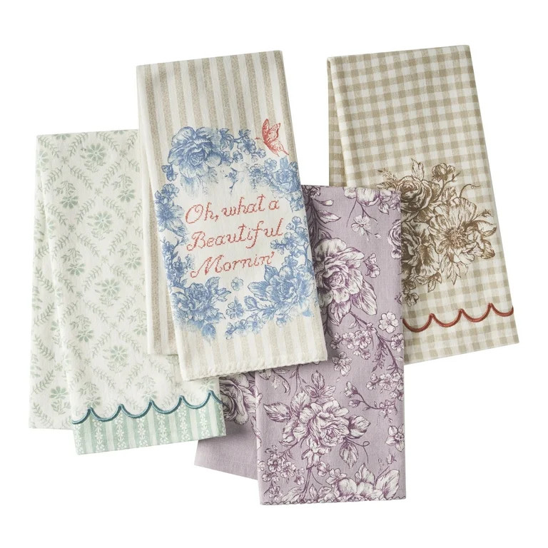 The Pioneer Woman Agatha Woven Kitchen Towels, Multicolor, 18" x 28", Set of 4 | Walmart (US)
