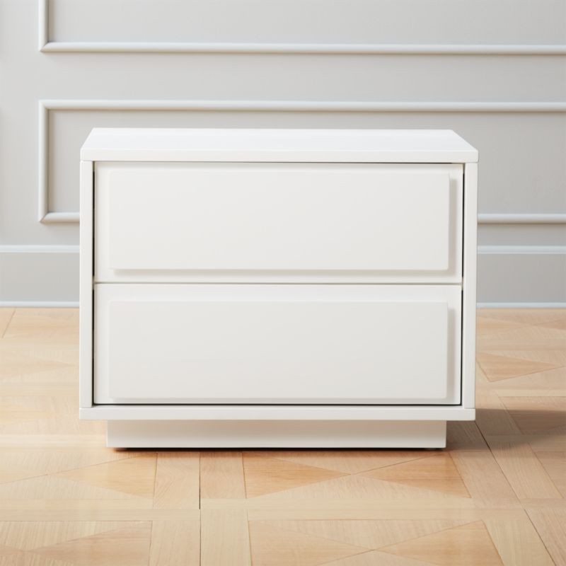 Gallery White 2-Drawer Nightstand + Reviews | CB2 | CB2