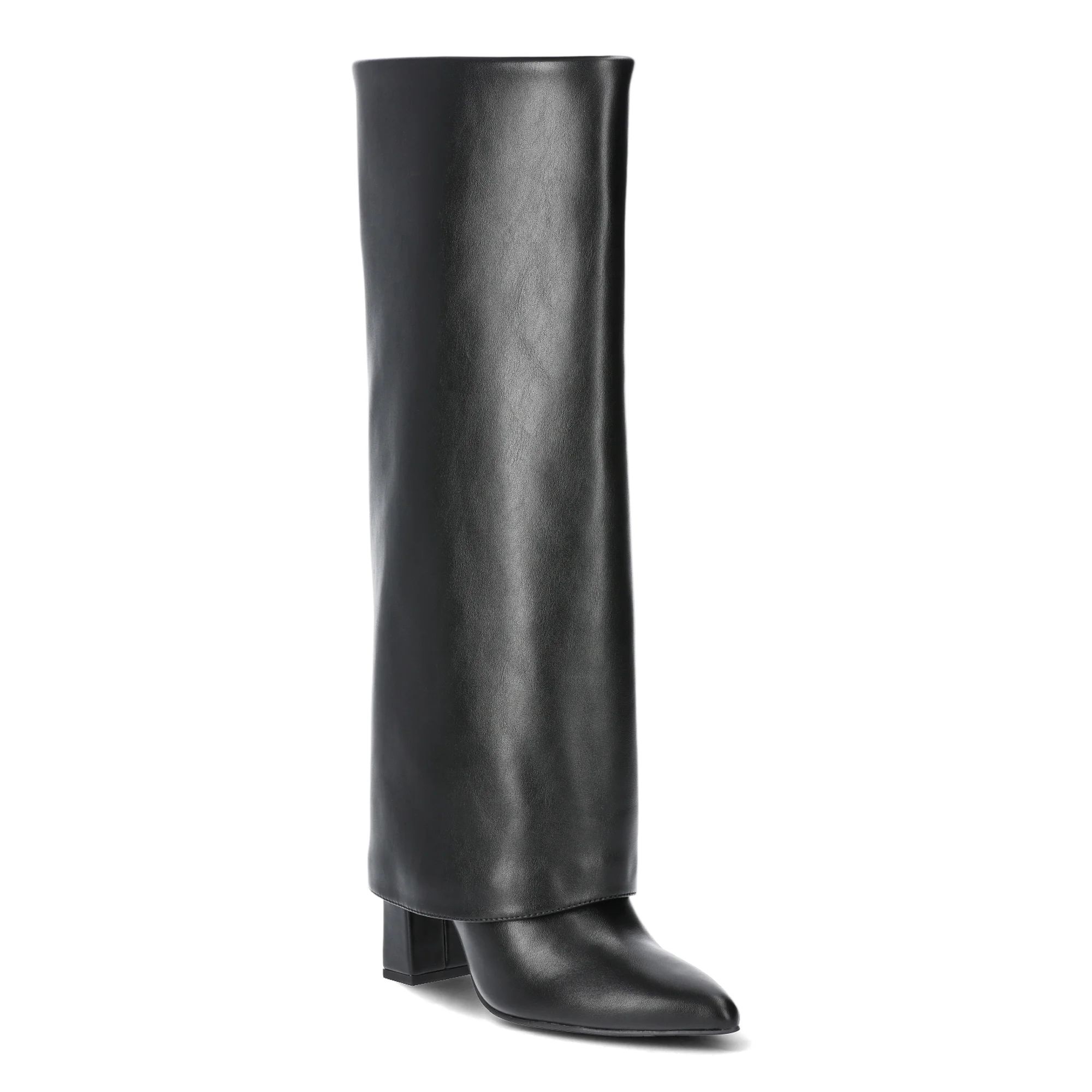 Scoop Women's Faux Leather Tall Cuff Boots | Walmart (US)