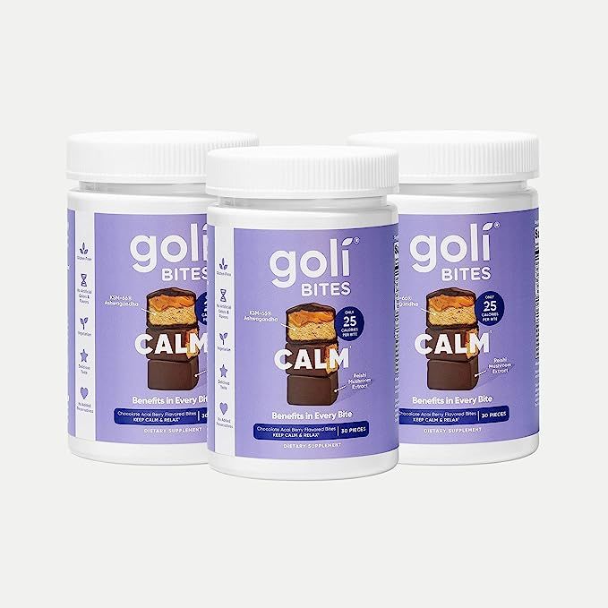 Goli® Calm Ashwagandha Bites - 90 Count - Milk chocolate acai berry flavor, with KSM-66® Ashwag... | Amazon (US)