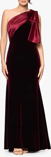 Betsy & Adam Bow One-Shoulder Mikado Gown | Nordstrom | Nordstrom