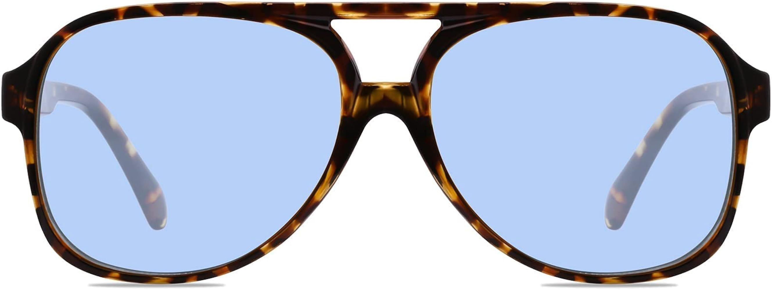YDAOWKN Classic Vintage Aviator Sunglasses for Women Men Large Frame Retro 70s Sunglasses UV400 | Amazon (US)