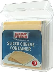 American Cheese Slice Storage Container - Stay Fresh Clear Plastic Cheese Slice Holder that is Di... | Amazon (US)
