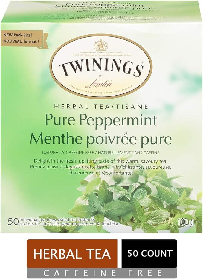 Twinings of London Pure Peppermint Herbal Tea Bags, 50 Count | Amazon (CA)