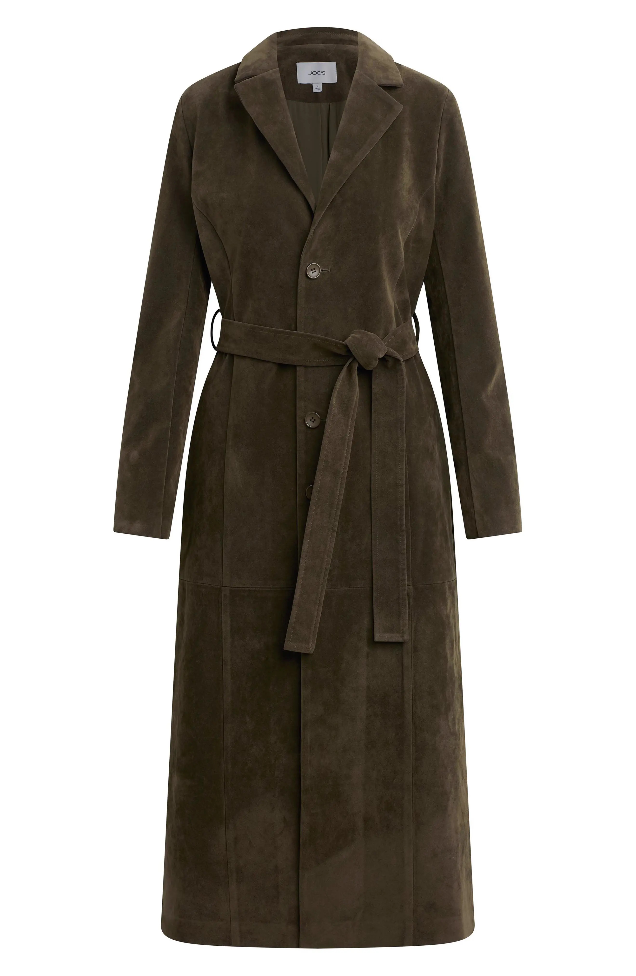 Joe's Faux Suede Long Coat in Dark Chocolate at Nordstrom, Size Large | Nordstrom