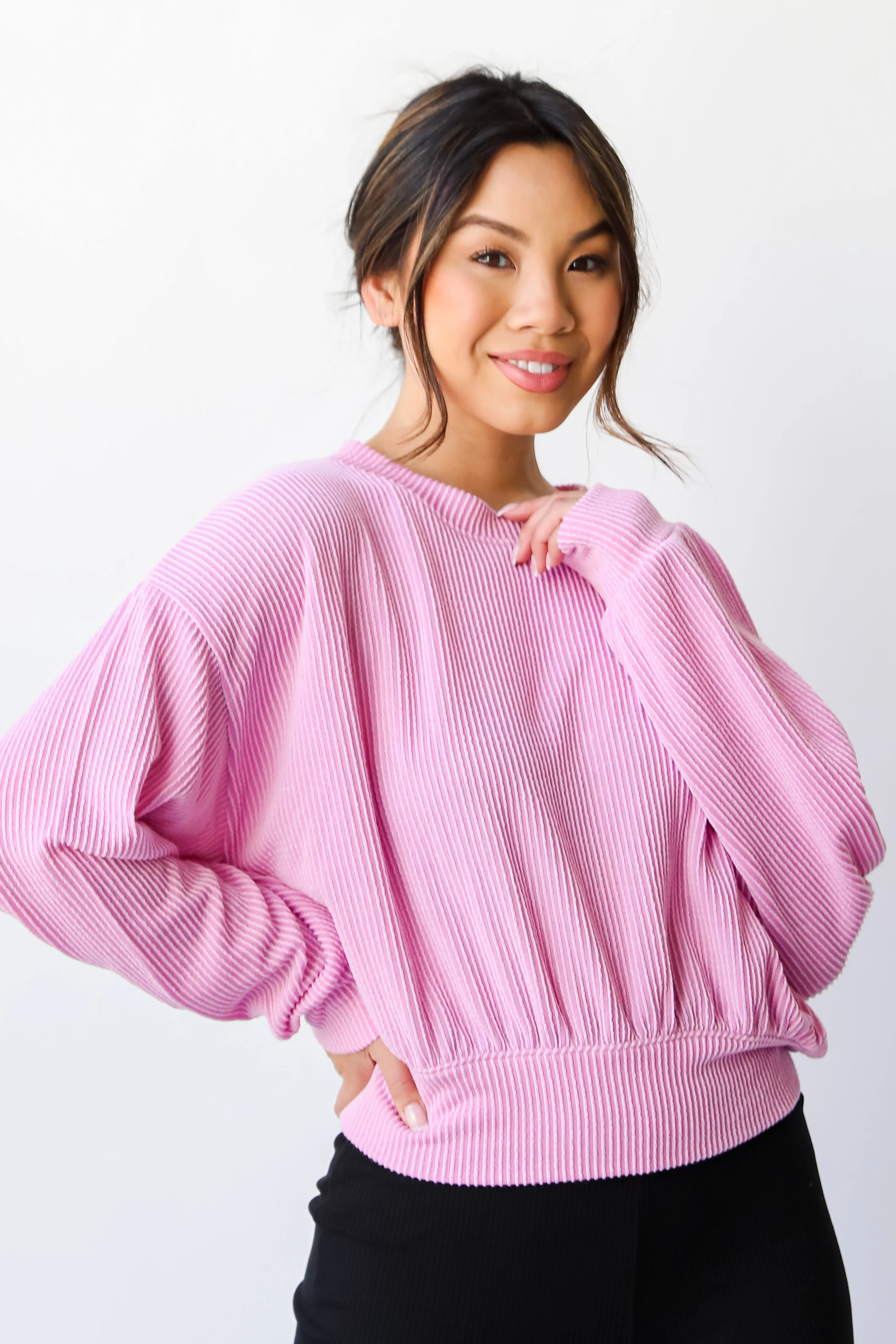 Perfect Aesthetic Cropped Corded Pullover | Dress Up