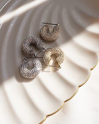 Express x Luv AJ Pave Mini Donut Hoop Earrings | Express