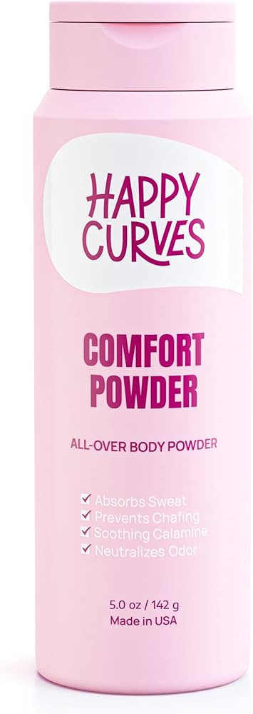 HAPPY CURVES Comfort Powder: Talc Free Anti Chafe Body & Foot Powder Deodorant to Control Underbo... | Amazon (US)