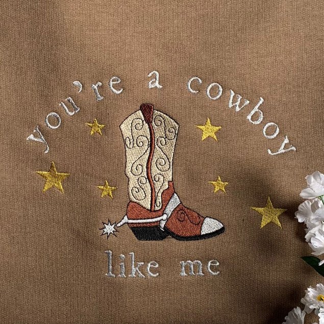 camiseta e moletom bordado cowboy like me - taylor swift - evermore | Shopee (BR)