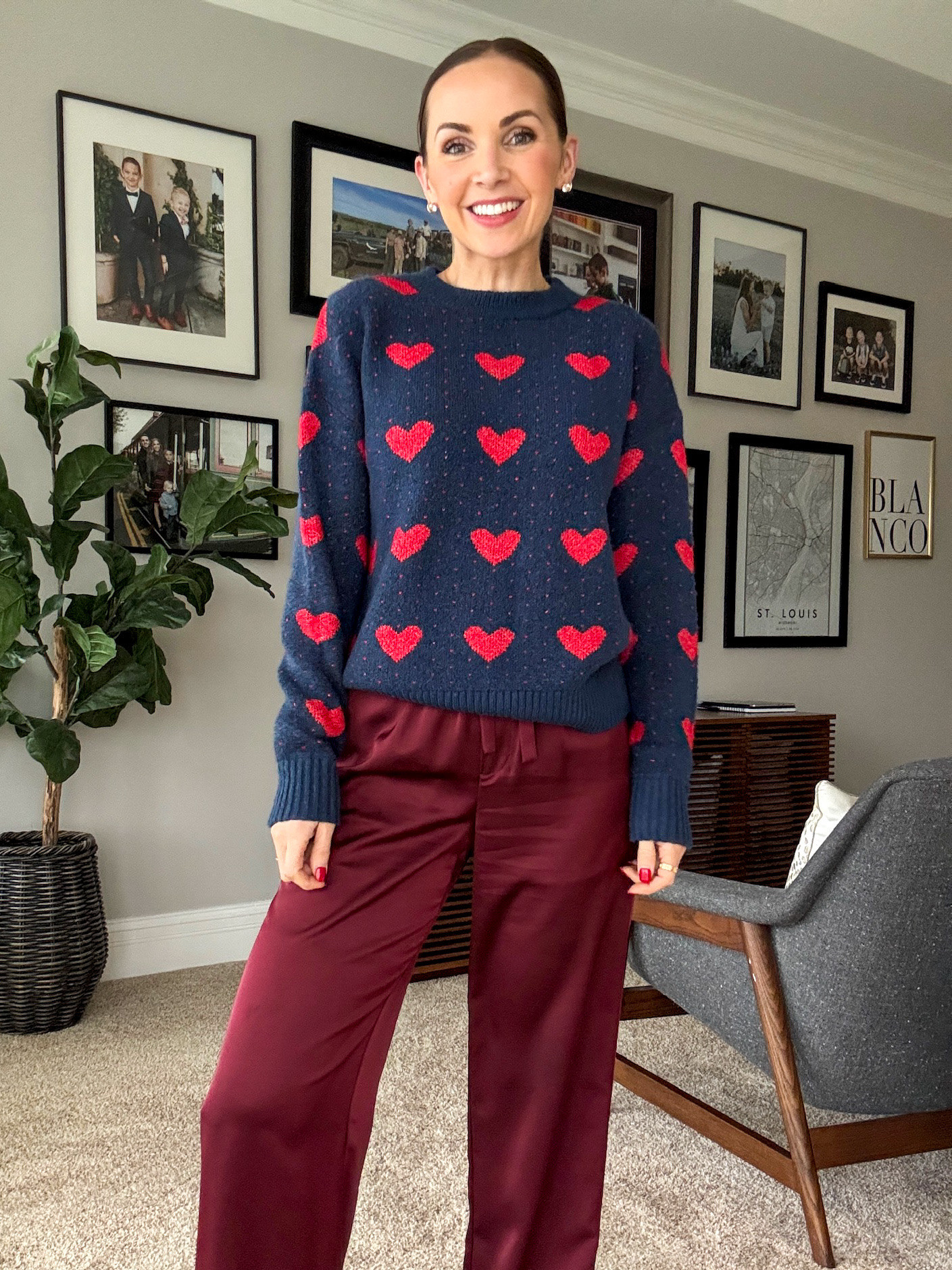 How cute is this @nordstrom sweater for the upcoming holiday!? Paired with @target satin pants 

#LTKootd #LTKFindsUnder100