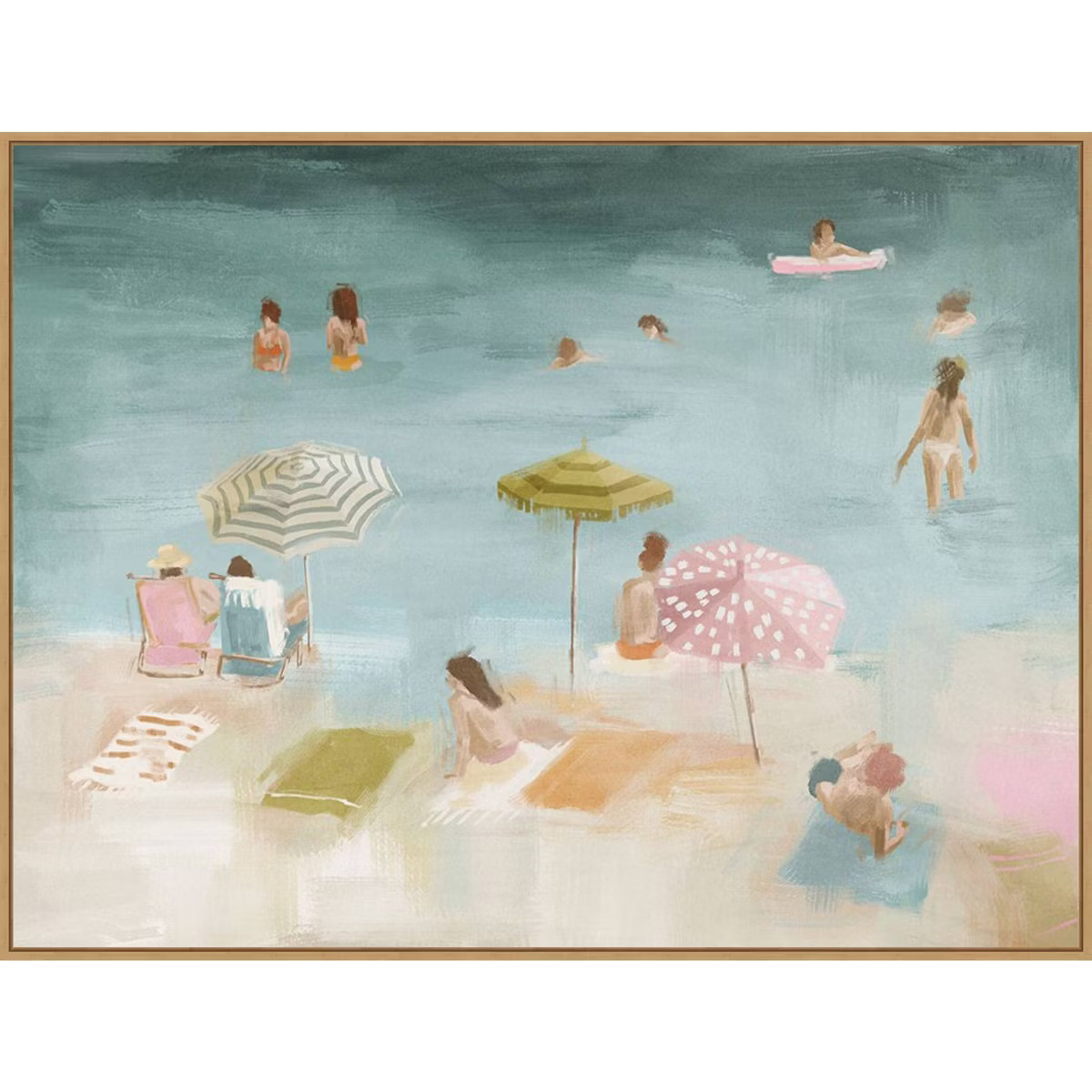 42" x 32" Vacation Mood by Urban Road Framed Canvas Wall Art Print - Amanti Art: Beachscape Artwo... | Target