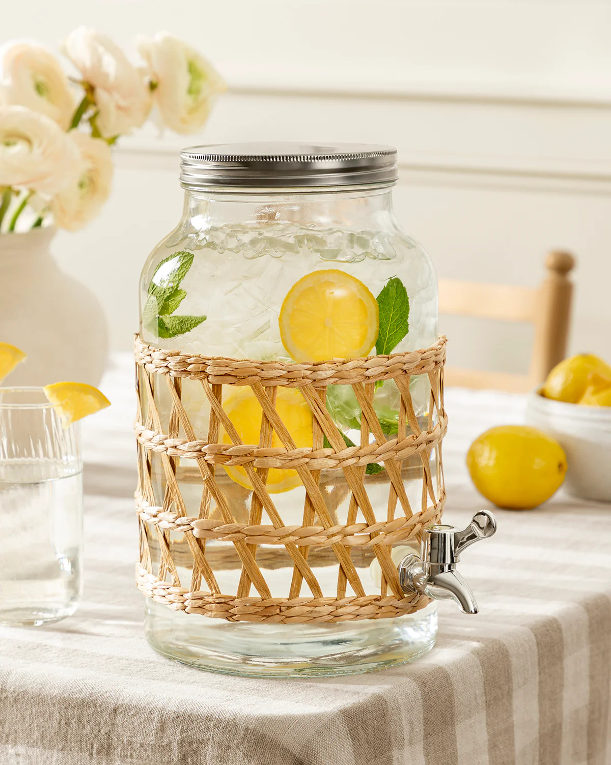 Glass Beverage Dispenser with Woven Sleeve | McGee & Co. (US)