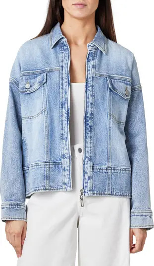 Zip Oversize Denim Trucker Jacket | Nordstrom