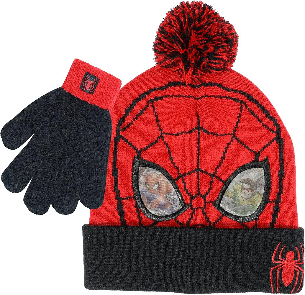 Marvel Spider-Man Boys Winter Hat and Mitten Set, Beanie Hat and Gloves | Amazon (US)