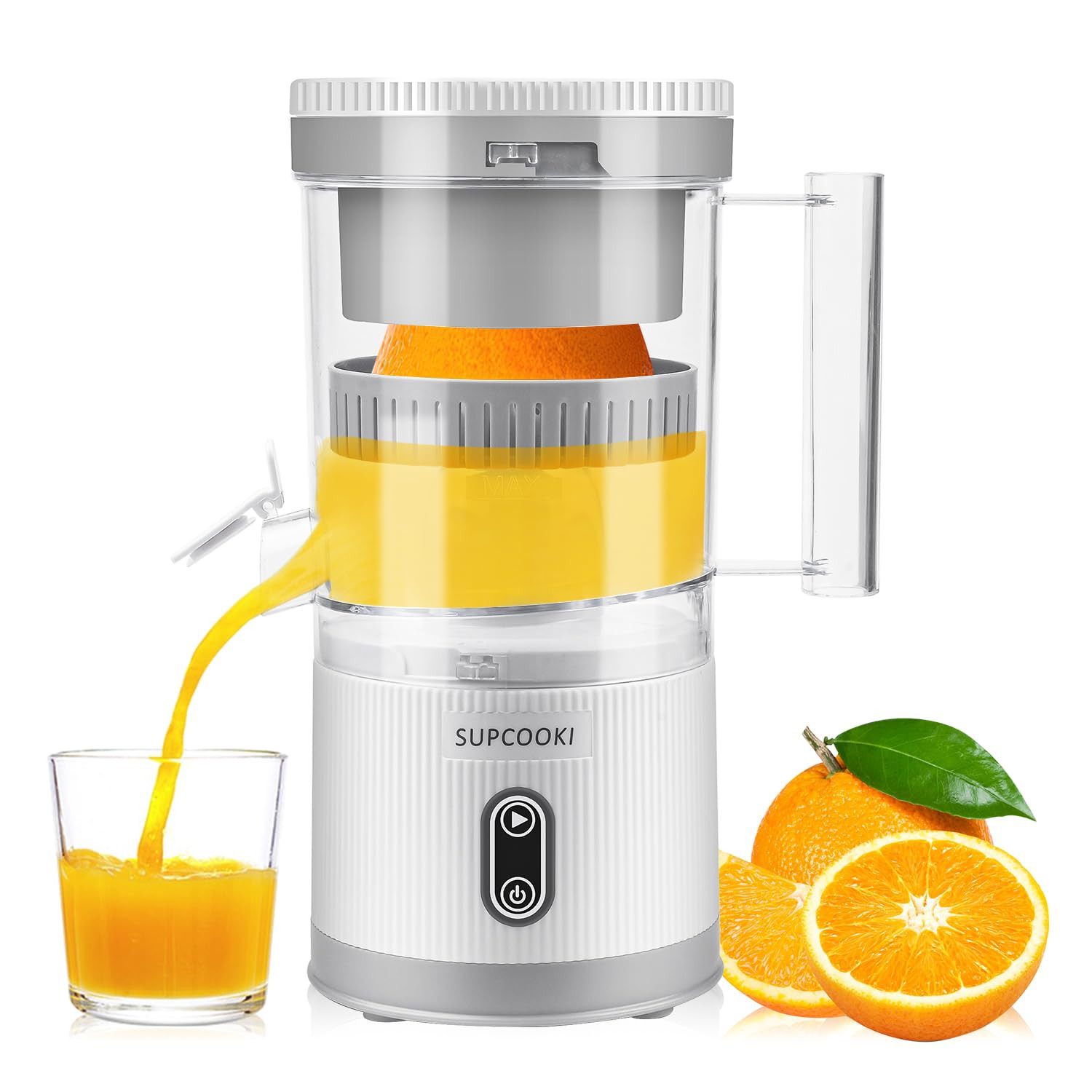 Electric Citrus Juicer, Rechargeable Juicer Machine with USB Cable and Cleaning Brush, Touch Butt... | Amazon (US)