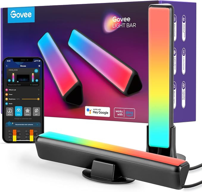 Govee Smart LED Light Bars, Work with Alexa and Google Assistant, RGBICWW WiFi TV Backlights with... | Amazon (US)