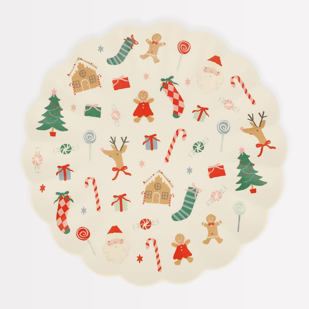 Meri Meri Jolly Christmas Plate (Pack of 1), 9.75" x 9.75", Dishwasher Safe, Reusable Melamine Ch... | Amazon (US)