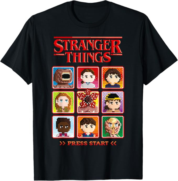 Stranger Things Season 5 Retro Video Game Character Select T-Shirt | Amazon (US)