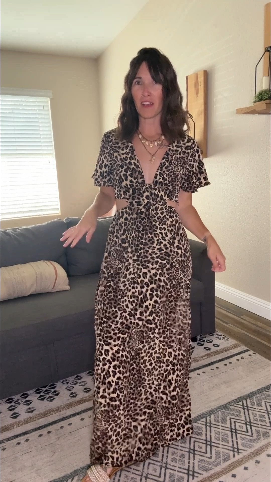 Vacation/ Summer Fit ✨🐆
This leopard maxi is a true obsession. I dressed it up with these rhinestone flats + layered beachy necklace 🤎🌴

Linked the dress, sandals, and necklace for you girls ✨

#LeopardDress #VacationStyle #AmazonFashion #ResortWear #SummerStyle #MaxiDress #OOTD #BeachVacation #VacationOutfit #MomStyle

#LTKootd #LTKPetite #LTKSeasonal
