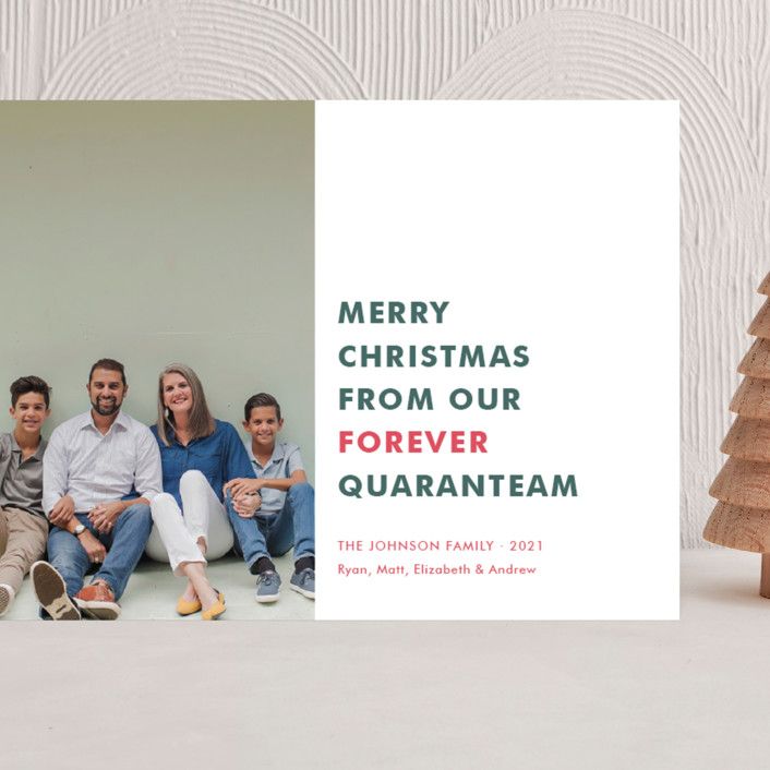 "The Quaranteam" - Customizable Grand Holiday Cards in Green or Red by Toast & Laurel. | Minted