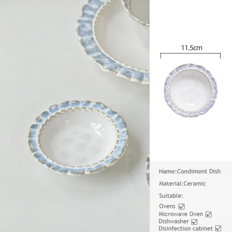 European-Style Court Ceramic Lace Staple Plate, Simple Blue Breakfast Mug, Underglaze Coffee Mug,... | Walmart (US)