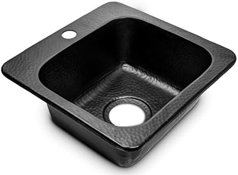 Monarch Abode 19192 Matte Black Hand Hammered Baxter Single Bowl Kitchen Bar Prep Sink | Amazon (US)