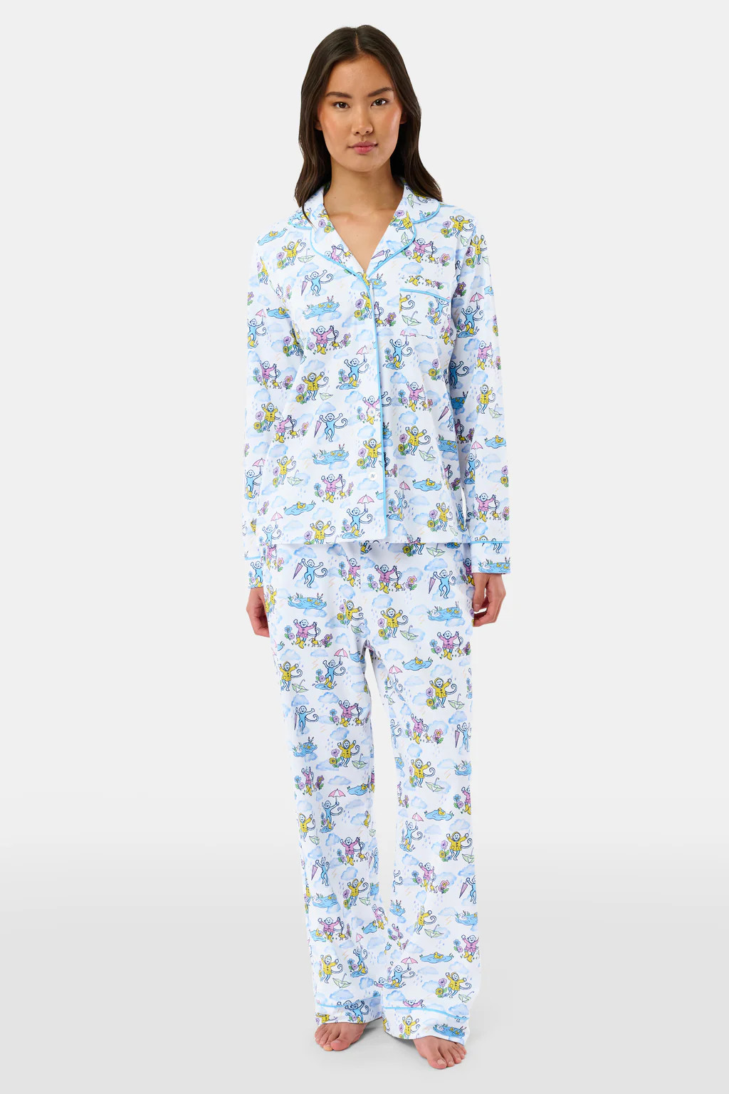 April Showers Long Sleeve Polo Pajamas | Roller Rabbit