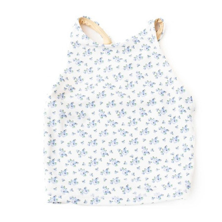 Cottage Floral Blue Girls Active Tank Top 3t-14 | Shade Critters