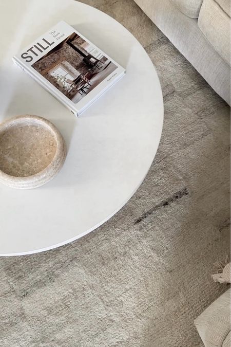 Minimal coffee table decor, neutral home decor, white plaster coffee table, Loloi Rocky rug

#LTKhome #LTKfindsunder100 #LTKfindsunder50