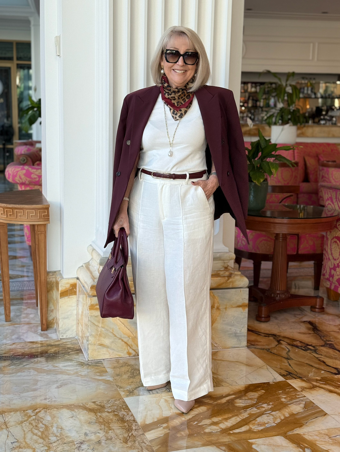 “MIX and MATCH’ SUITING! 🤍♥️

Love a stylish CREAM SUIT!  So versatile to use with so many DIFFERENT COLOURS.
Do you prefer total CREAM or cream with BURGUNDY?
This fabulous leopard SCARF with a burgundy boarder certainly takes this look to the next level. 

🔗 SHOP: LINKS to my LTK in BIO and STORIES or Message SHOP! 🛍

#LTK #ThisWithThis #OOTD #StyleInspiration #AgelessStyle #AgelessElegance #StyleOver50 #LTK.Australia 

 #LTKaustralia #LTKover50style #LTKstyletip